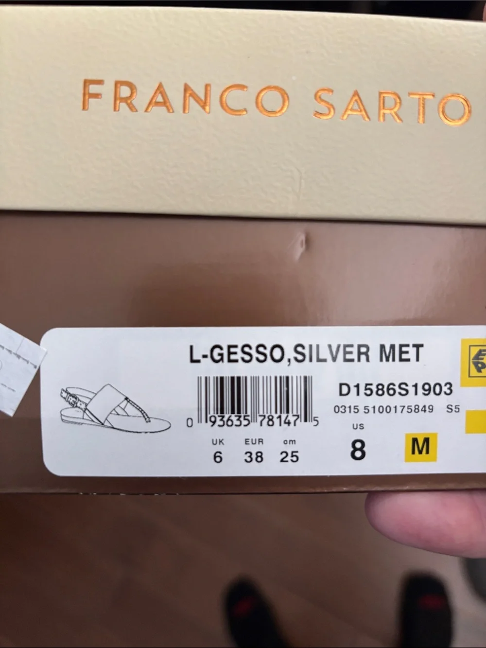 Franco Sarto Metallic Silver Slingback Sandals